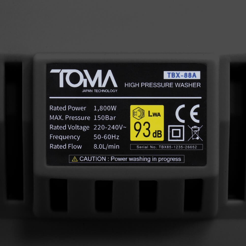 เครื่องฉีดน้ำแรงดันสูง TOMA JAPAN รุ่น TBX-88A 150 บาร์ 1800 วัตต์_5